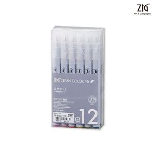 지그 클린컬러 FB브러쉬 12색세트/캘리그라피펜/붓펜/POP펜