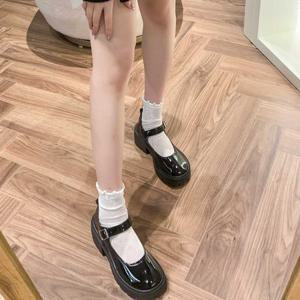 [에이치플러스몰]메리제인 통굽 펌프스 스타일 여자 학생 구두 선물