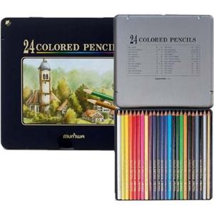 문화 넥스프로 24색 색연필 고급 틴케이스 전문가용