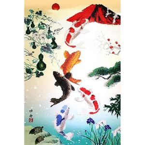 아트박스/퍼즐사랑 비단잉어 (패브릭형) 5D 보석십자수 40x60