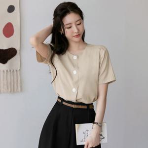 [시크라인]엘음 린넨터치 레이온 블라우스