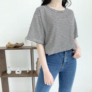 빅사이즈 506 스트라이프루즈반팔티 DZYA525