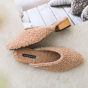 갓슈 보글시져스 3cm 로우힐 털블로퍼