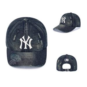 MLB 공용 빈티지 데미지 데님 언스트럭쳐 볼캡 뉴욕양키스 (3ACPB195N-50NYL)