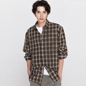 [지오다노]남성 릴랙스핏 포플린 체크 긴팔 셔츠 045911/01045911