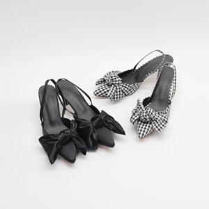 [짝꿍닷컴]왕리본 슬링백 2컬러 뾰족코 샌들 구두 UH-pdp002