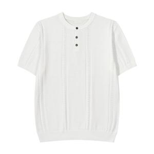 [리빌모아]남자 프리미엄 라운드 헨리 반팔 니트티 GN-KNH-Q012-