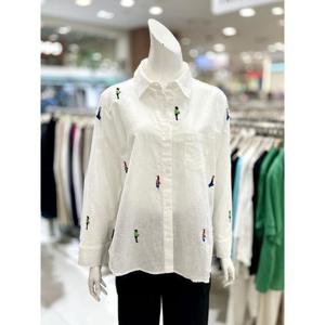 [트리아나]소고 세이브존01 여름 린넨 자수 셔츠 AK2BA22_GN