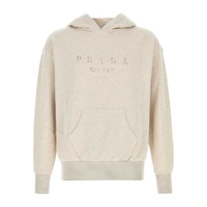 프라다 멜란지 샌드 코튼 후드티셔츠 UJL38CSOOO17IP F0018