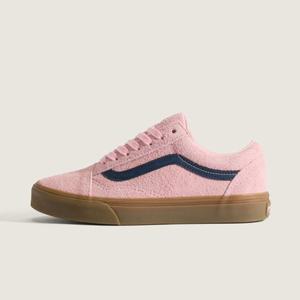 [반스] - 여성용 VN000E9TBIZ 올드스쿨 헤어리 스웨이드 검솔 핑크