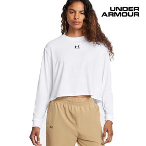 [언더아머(백)]여성 UA 라이벌 박시 크롭 오버사이즈 긴팔 티셔츠 1389282-100