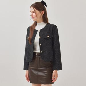FOCUS  라운드넥 보카시 트위드 자켓 PBBF5F1JK1011