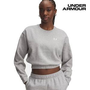 [언더아머(백)]여성 UA 라이벌 플리스 파입드 크롭 긴팔 티셔츠 6007035-011