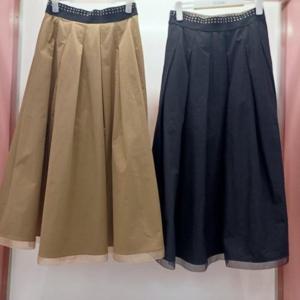 Destijl HC06 가을느낌 스판 허리밴딩 A라인  플리츠 옆집업 퍼빗 핀턱스커트 D2531sk03