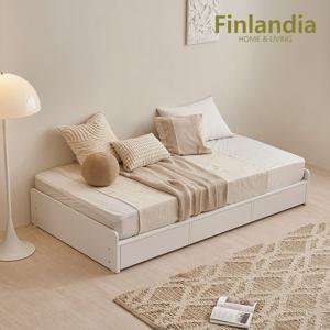 핀란디아 리브 원목 무헤드 헤드리스 수납 슈퍼싱글침대SS+독립매트