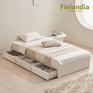 핀란디아 리브 원목 무헤드 헤드리스 수납 슈퍼싱글침대SS+20T라텍스독립매트