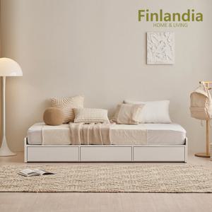 핀란디아 리브 원목 무헤드 헤드리스 수납 슈퍼싱글침대SS+40T라텍스독립매트