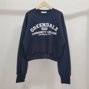 샵앤) 국산 여성 그린데일 크롭 긴팔 맨투맨 LL-WSH-4834-네이비