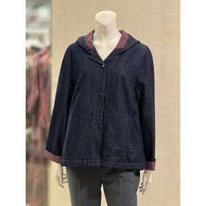 벨리시앙 세이브존01 프린팅 안감 배색 데님 후드 재킷 JK4305