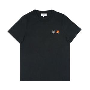 25FW 메종키츠네 OW011CFKJ0008 P190 여성 더블 볼드 폭스 헤드 레귤러 티셔츠 앤트라사이트