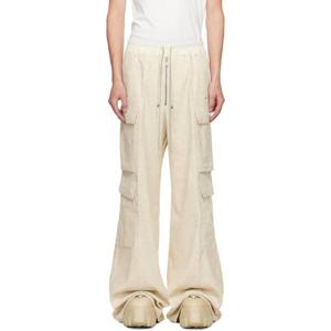 25 FW 릭오웬스 남성 오프 화이트 콘코르디안 카고벨라 카고 팬츠 252232M188016