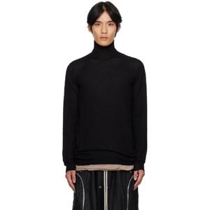 25 FW 릭오웬스 남성 블랙 콘코르디안 레벨 터틀 스웨터 252232M205011
