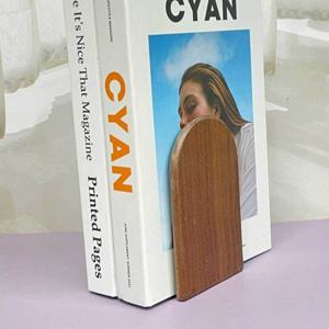 월넛 원목 북엔드 책칸막이 라운드형 책 북앤드