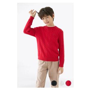 [타미힐피거칠드런2] 코튼 케이블 스웨터 T42F6WWO020BT1 2T 16세