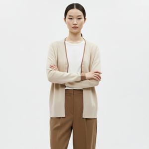 샵앤) 여성 Y단추 배색포인트 간절기 니트 가디건 BOM-WCD-20834-오트밀