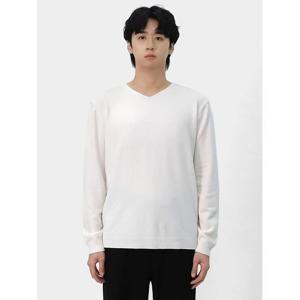 [빌리버스] 남자 니트 긴팔 오버핏 브이넥 간절기 티셔츠 BYHT010