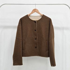 샵앤) 여성 노카라 베이직 핸드메이드 데일리 자켓N SIU-WJP-4946-카멜