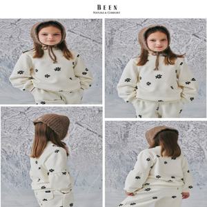 [빈BEEN]BZ68TS02IV 플라워 패턴 아이보리 맨투맨 티셔츠