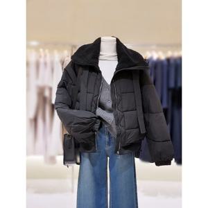 [숲]하이넥카라 숏 패딩 점퍼  SBAPA8Z1