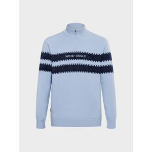 [와이드앵글]  WMW25K72IC  남성 CO 보더라인 쿼터집업 방풍 스웨터 M (Ice Blue)