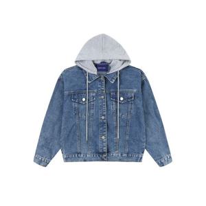 [반에이크]후드배색 데님 자켓_VB3YDJQ302D