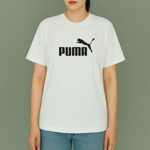 [푸마] PUMA 에센셜플러스 보이프렌드 여성 반팔티 화이트 586868-02