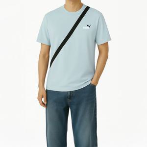 [푸마] PUMA 에센셜 투컬러 NO.1 스몰로고 남성 반팔티 민트 684717-67