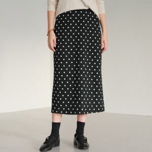 [나야홍]빅사이즈 510 옆지퍼밴딩도트스커트 DLYV513