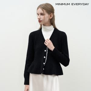 [미니멈][미니멈 에브리데이]레이스 라인 배색 V넥 니트 가디건 (EB4CK031D)