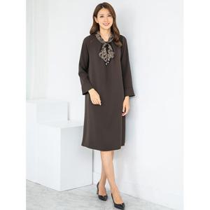 [모슬린]엄마옷 터틀 리본 정장 원피스 MQG124543 마담 미시 중년여성 빅사이즈 할머니옷 50대 60대 70대