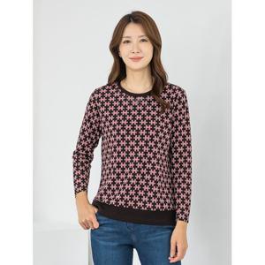 [모슬린]엄마옷 라운드 퍼즐 긴팔 티셔츠 MQG124712 마담 미시 중년여성 빅사이즈 할머니옷 50대 60대 70대