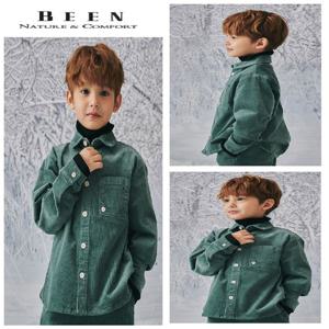 [빈]BZ63BL02GN 그린 코듀로이 블라우스 셔츠