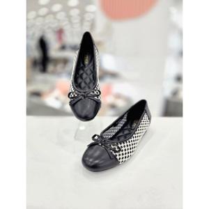 [탠디]패턴 콤비 리본 플랫슈즈 X2HG50ZG59 G-BLACK 1SD