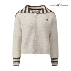 [나인식스뉴욕(영캐릭터)]라인 세라 카라 집업 니트 가디건 NPBKG008M0