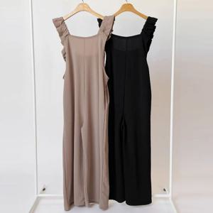 [아이우먼]빅사이즈원피스 V310L510 날개주름숄더점프수트 AR