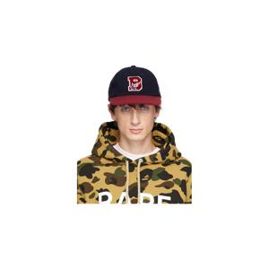 25 FW BAPE 남성 네이비 바시티 로고 울 볼캡 252546M139018