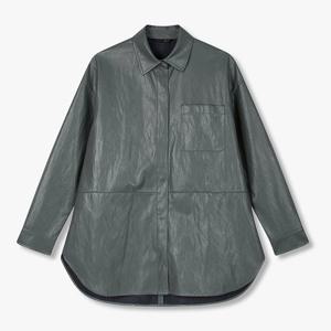 [지컷]오버핏 포켓 신세틱 레더 셔츠[7215360801]