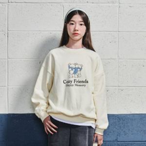 [에꼴리에]여아용 코지 프렌즈 양기모 맨투맨티 24D1457 CR_JJ