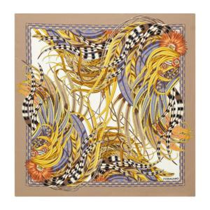 페라가모 스퀘어 프린트 실크 스카프 310234 791388003