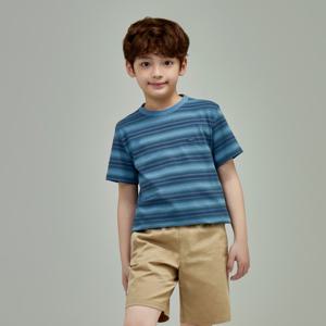 라코스테 공식 남아 키즈 그라데이션 스트라이프 반팔 티셔츠 TJ2362-55G GAI